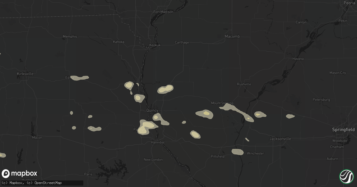 Hail map in Coatsburg, IL on May 16, 2026