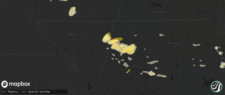 Hail map in Coffey, MO on May 16, 2026
