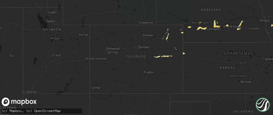Hail map in Colorado on May 16, 2026