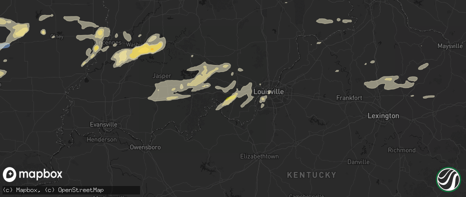 Hail map in Corydon, IN on May 16, 2026
