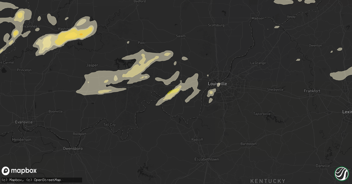 Hail map in Corydon, IN on May 16, 2026