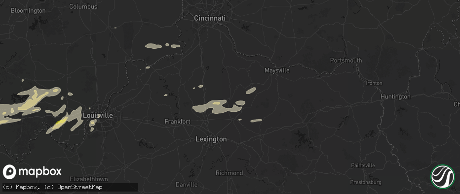 Hail map in Cynthiana, KY on May 16, 2026