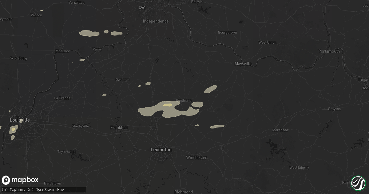 Hail map in Cynthiana, KY on May 16, 2026