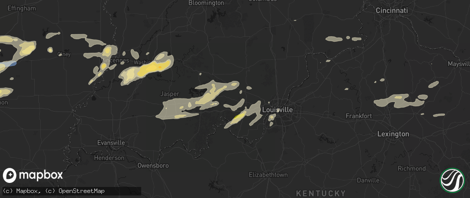 Hail map in Depauw, IN on May 16, 2026