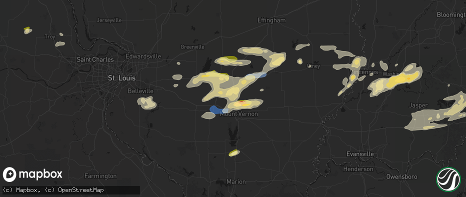 Hail map in Dix, IL on May 16, 2026