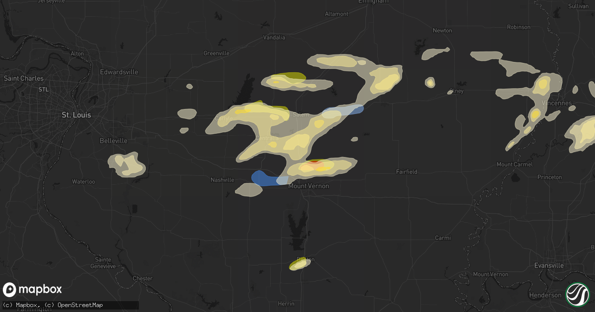 Hail map in Dix, IL on May 16, 2026