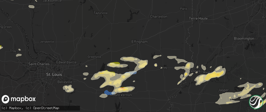 Hail map in Edgewood, IL on May 16, 2026