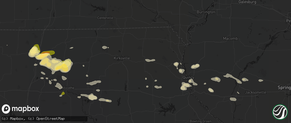 Hail map in Edina, MO on May 16, 2026