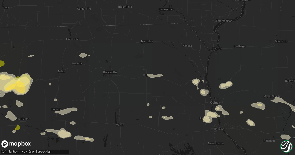 Hail map in Edina, MO on May 16, 2026