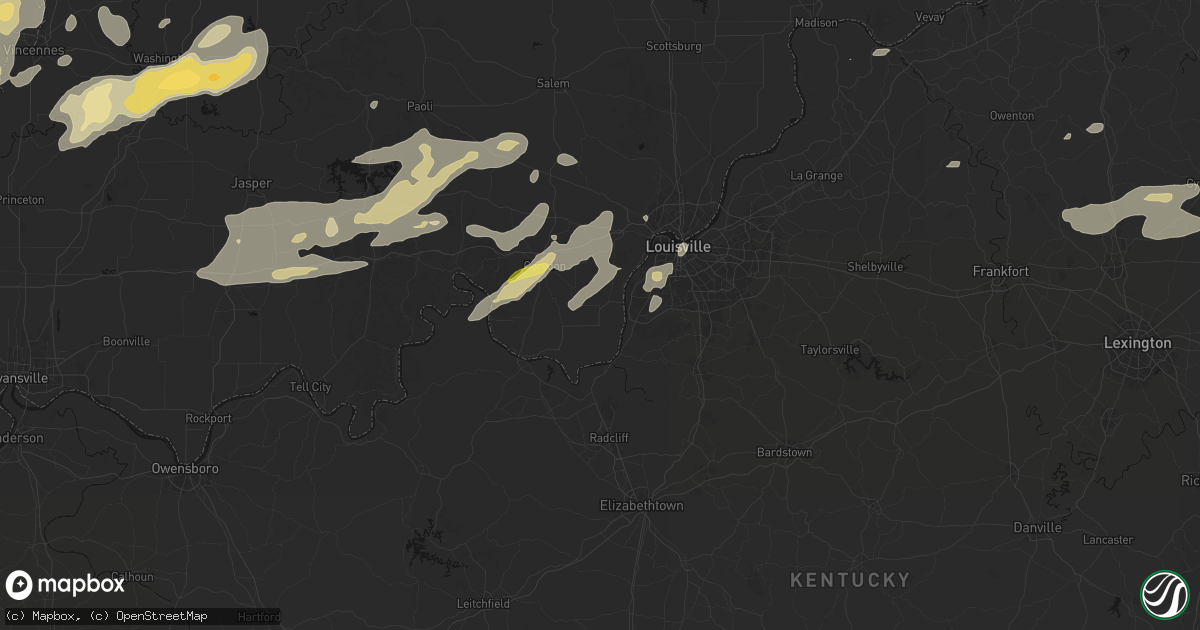 Hail map in Elizabeth, IN on May 16, 2026