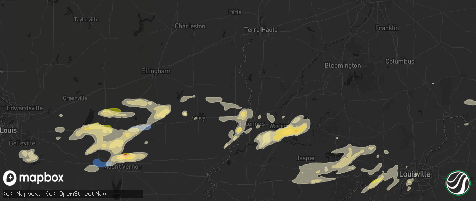 Hail map in Flat Rock, IL on May 16, 2026
