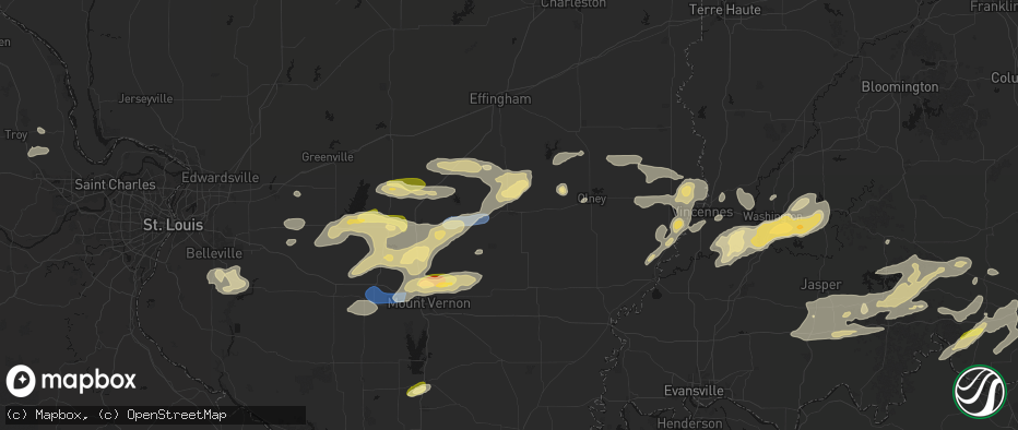Hail map in Flora, IL on May 16, 2026