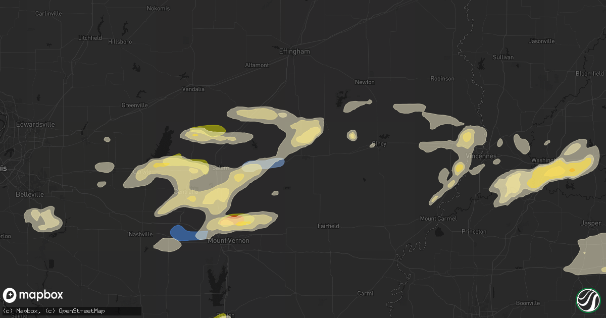 Hail map in Flora, IL on May 16, 2026