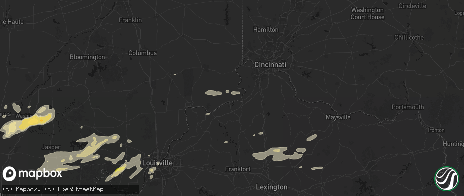 Hail map in Florence, IN on May 16, 2026