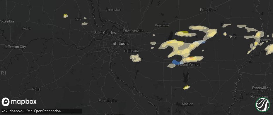 Hail map in Freeburg, IL on May 16, 2026