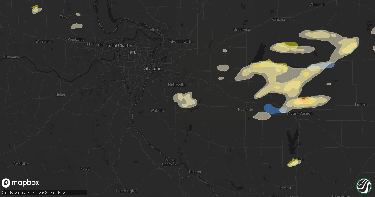 Hail map in Freeburg, IL on May 16, 2026