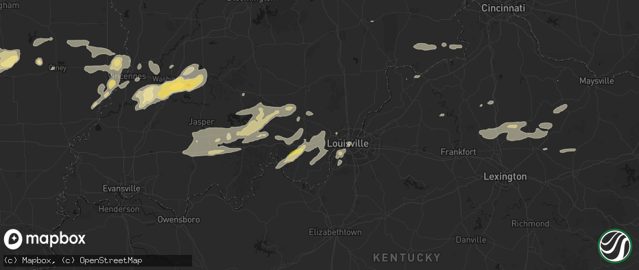 Hail map in Georgetown, IN on May 16, 2026