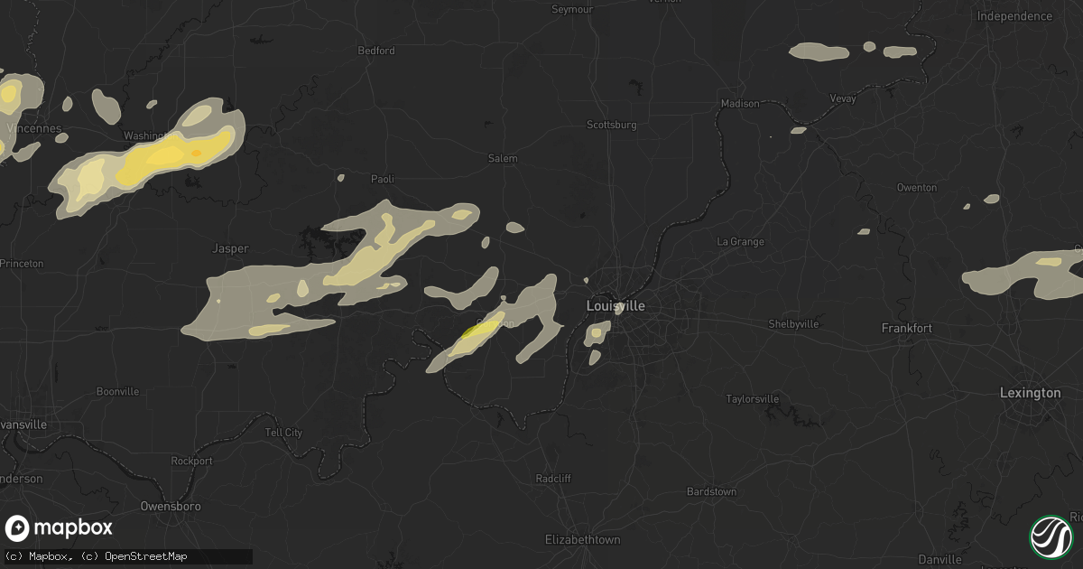 Hail map in Georgetown, IN on May 16, 2026