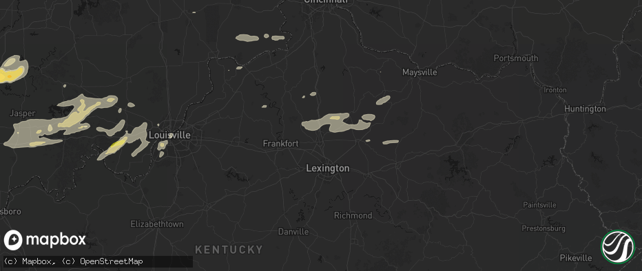 Hail map in Georgetown, KY on May 16, 2026