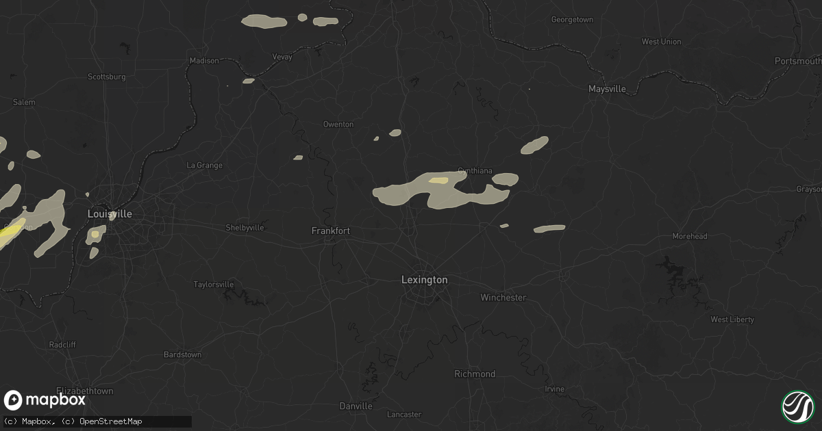 Hail map in Georgetown, KY on May 16, 2026