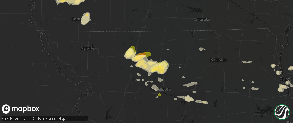 Hail map in Gilman City, MO on May 16, 2026