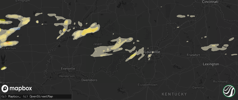 Hail map in Grantsburg, IN on May 16, 2026