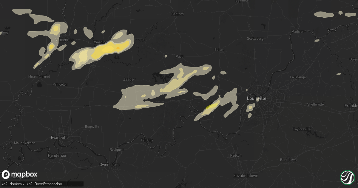 Hail map in Grantsburg, IN on May 16, 2026