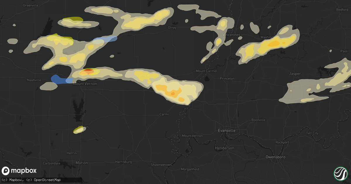 Hail map in Grayville, IL on May 16, 2026