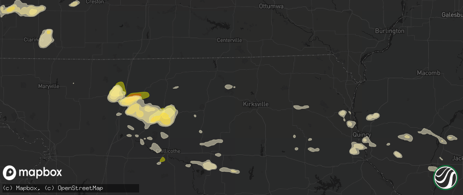Hail map in Green Castle, MO on May 16, 2026