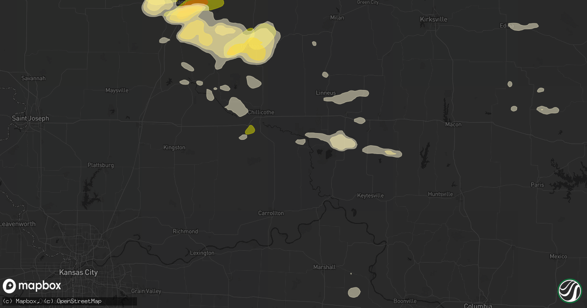 Hail map in Hale, MO on May 16, 2026