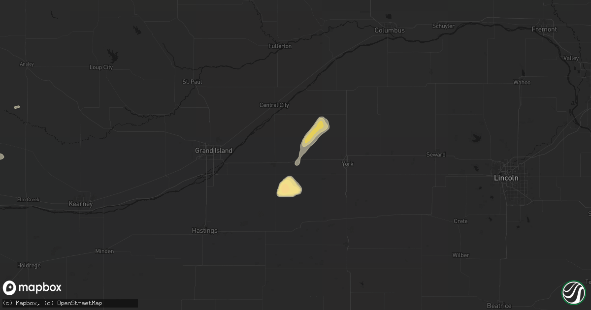 Hail map in Hampton, NE on May 16, 2026