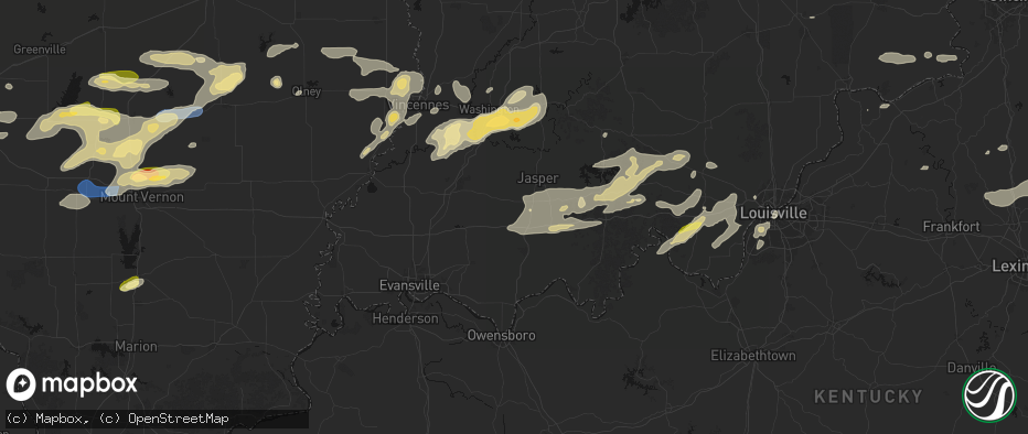 Hail map in Holland, IN on May 16, 2026