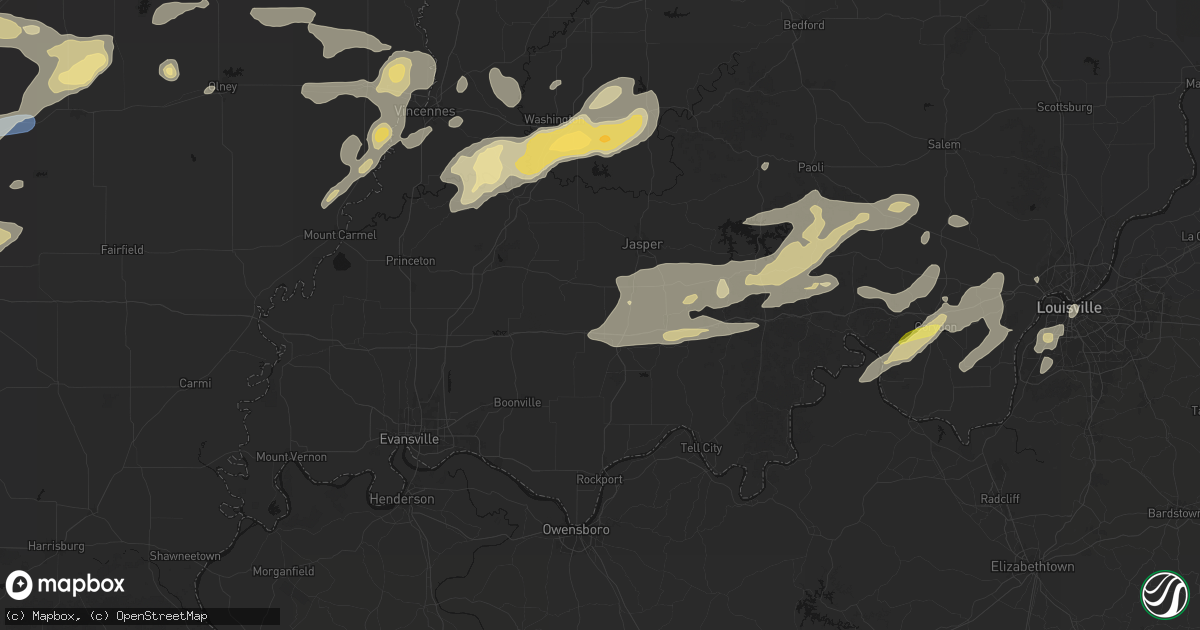 Hail map in Holland, IN on May 16, 2026