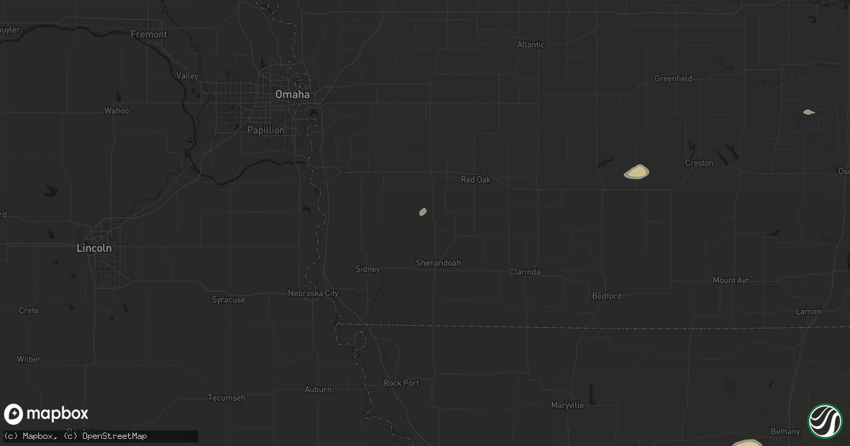 Hail map in Imogene, IA on May 16, 2026
