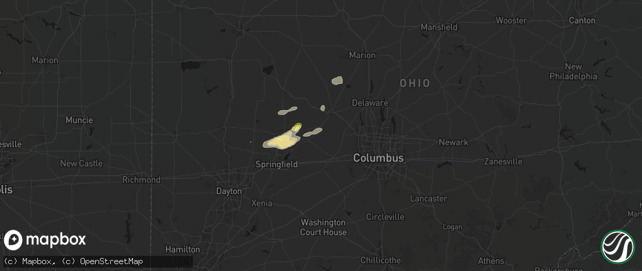 Hail map in Irwin, OH on May 16, 2026