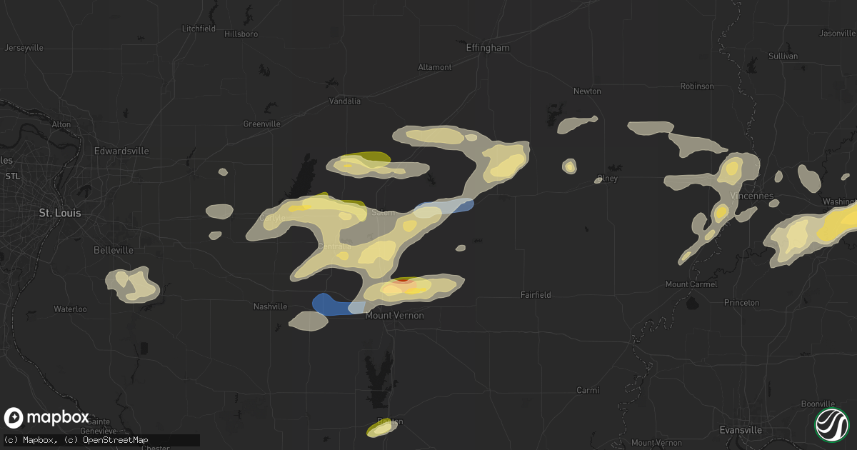 Hail map in Iuka, IL on May 16, 2026