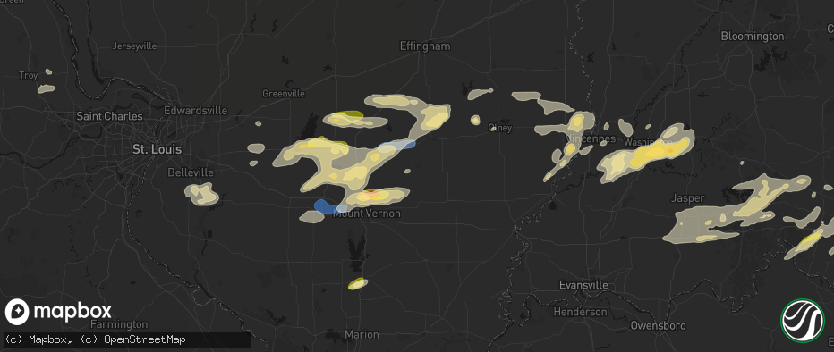 Hail map in Johnsonville, IL on May 16, 2026