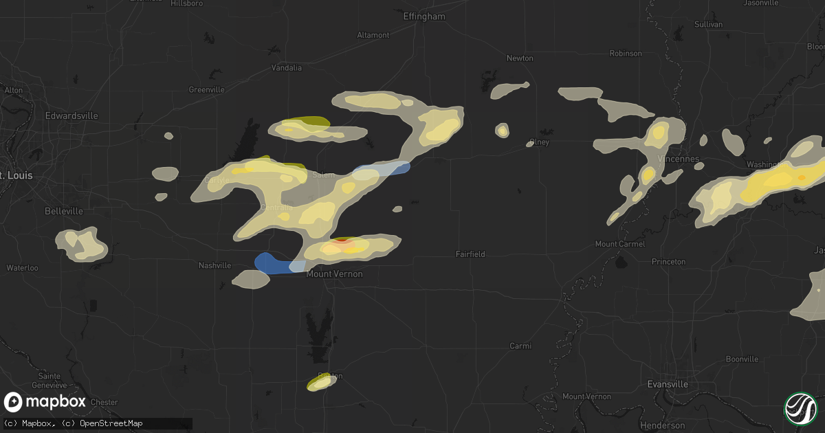 Hail map in Johnsonville, IL on May 16, 2026