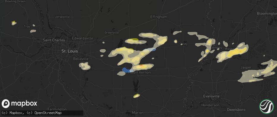 Hail map in Kell, IL on May 16, 2026