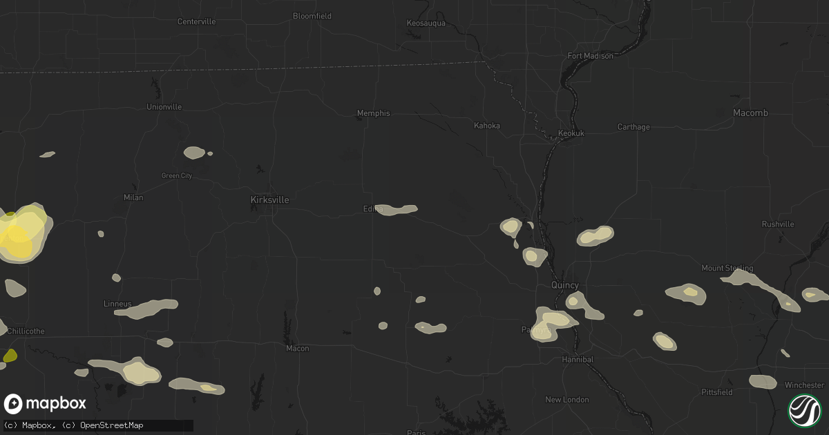 Hail map in Knox City, MO on May 16, 2026