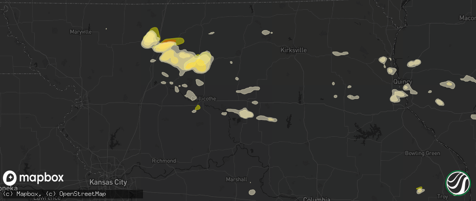 Hail map in Laclede, MO on May 16, 2026