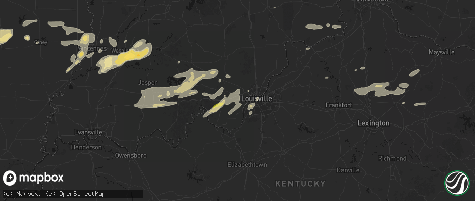 Hail map in Lanesville, IN on May 16, 2026