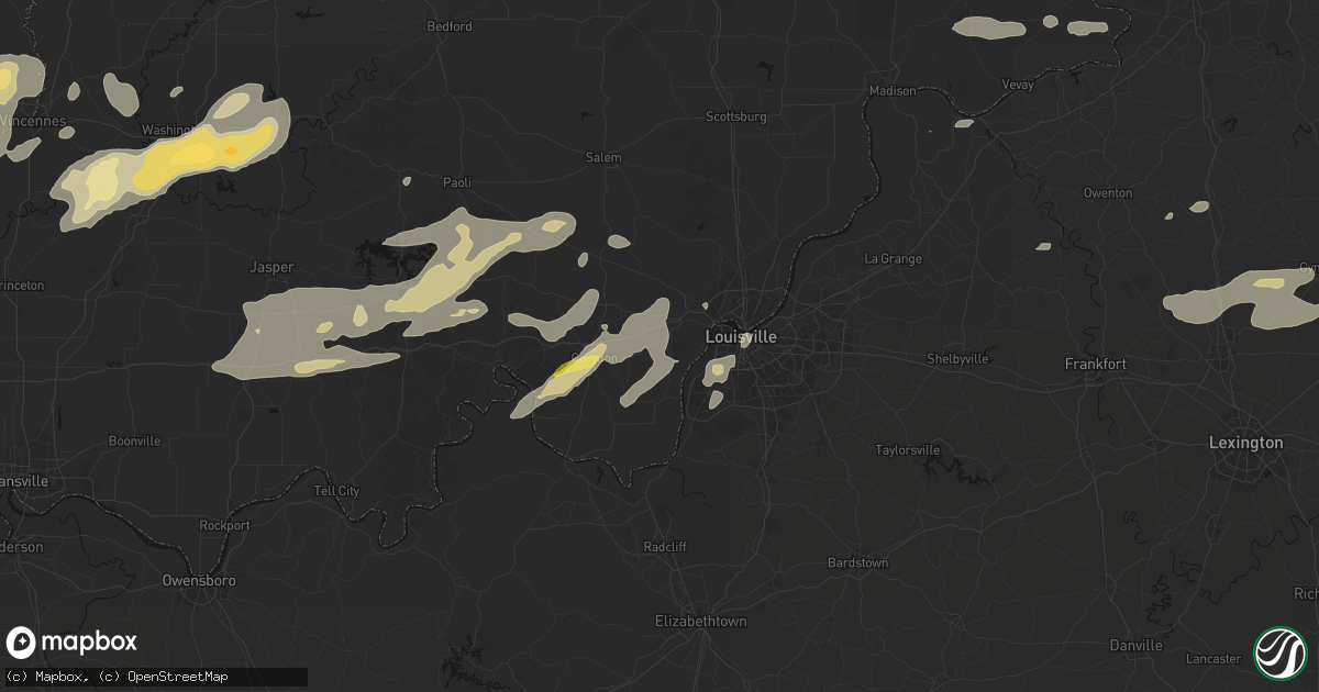 Hail map in Lanesville, IN on May 16, 2026