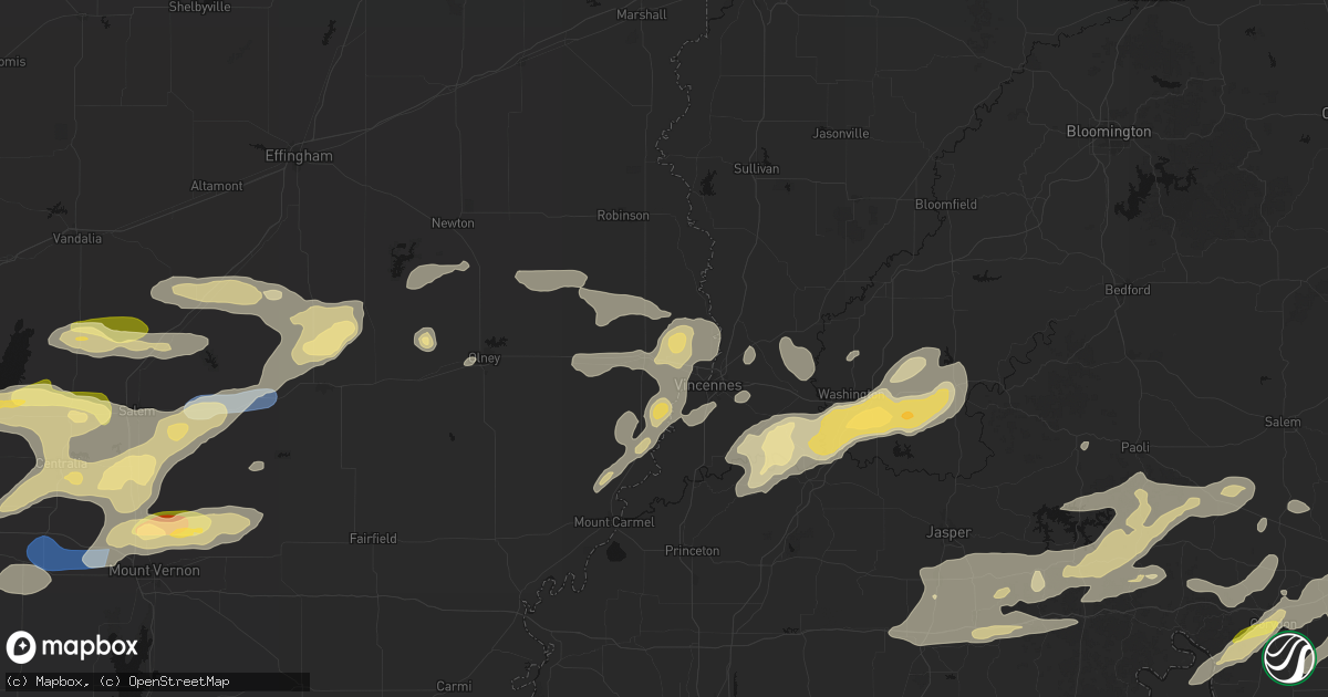 Hail map in Lawrenceville, IL on May 16, 2026