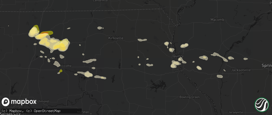 Hail map in Leonard, MO on May 16, 2026