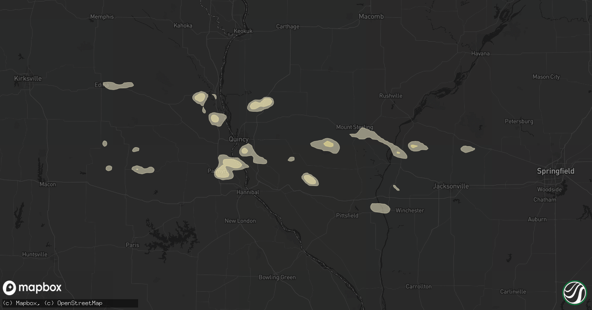 Hail map in Liberty, IL on May 16, 2026