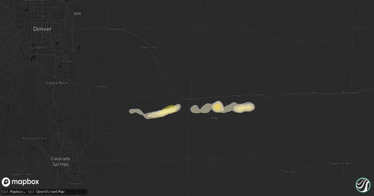 Hail map in Limon, CO on May 16, 2026