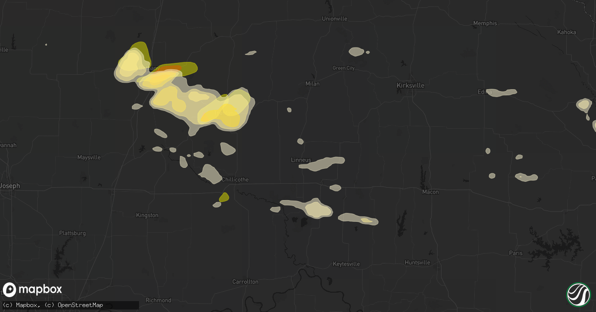 Hail map in Linneus, MO on May 16, 2026