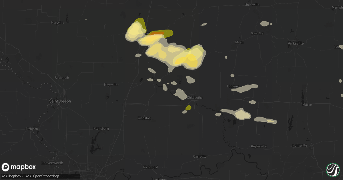 Hail map in Lock Springs, MO on May 16, 2026