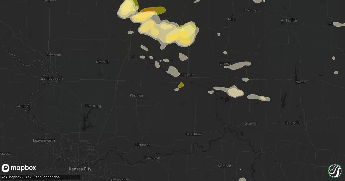 Hail map in Ludlow, MO on May 16, 2026
